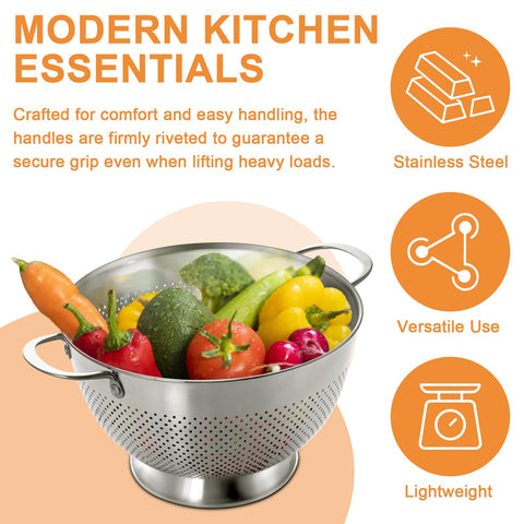ewfen raised-base colander keeps water away from food and counters.