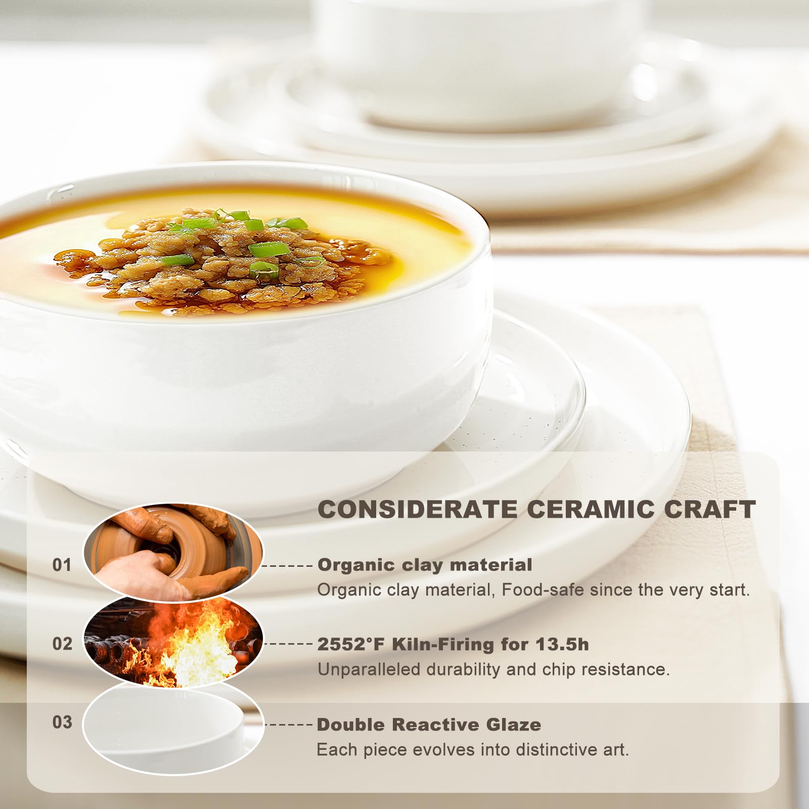 EWFEN dishwasher safe stoneware keeps cleanup quick and easy.