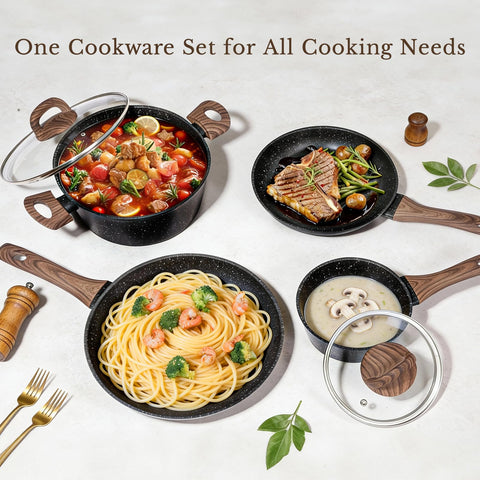 EWFEN durable fry pan and saucepans ready for searing and simmering