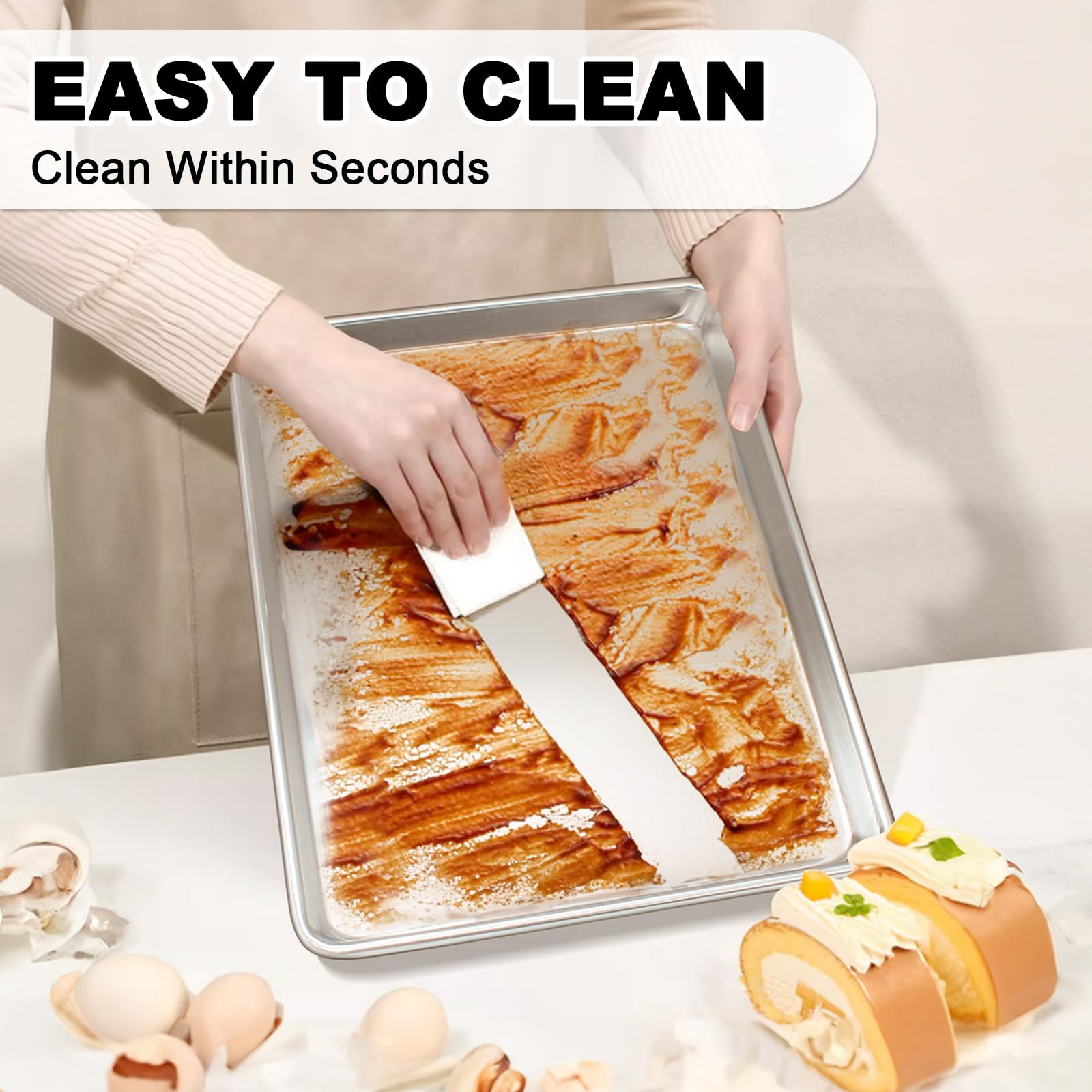 EWFEN easy clean nonstick surface cleans quickly after roasting