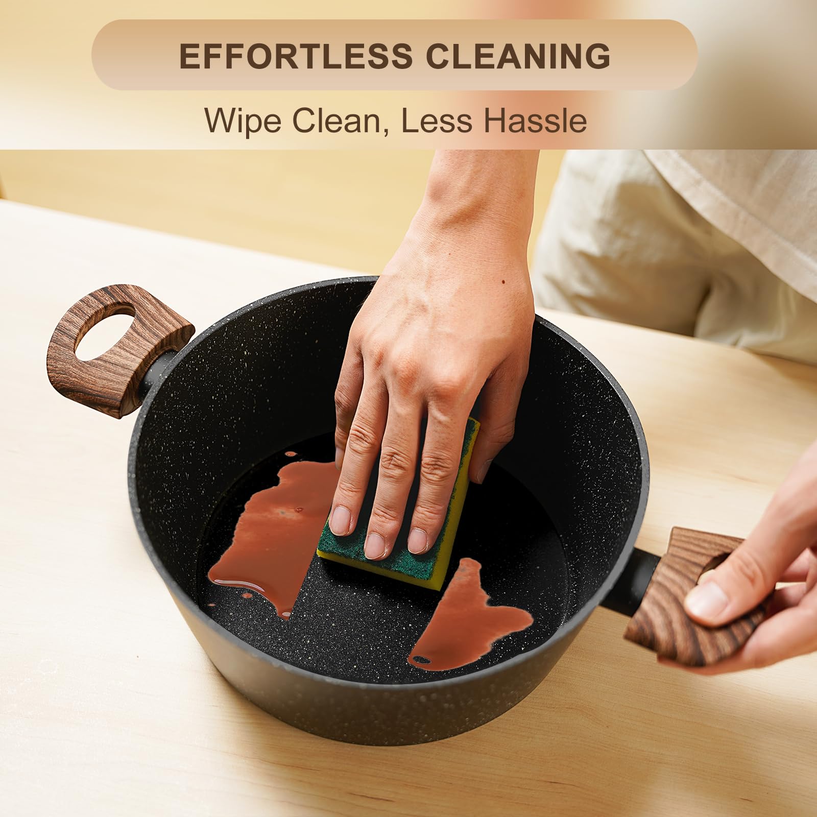 EWFEN easy-clean design simplifies wiping and rinsing after cooking