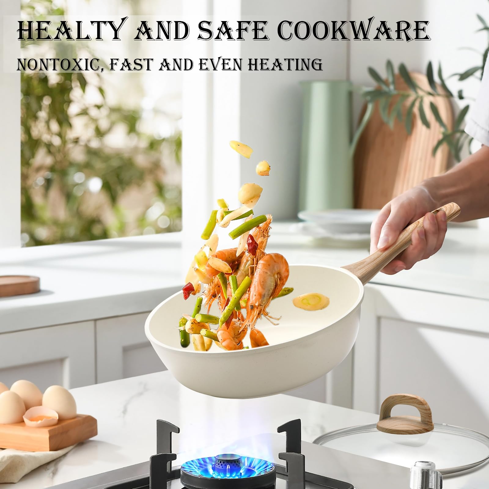 EWFEN glass lid with stay-cool handle enables safe monitoring.