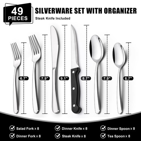 EWFEN heavy-duty stainless steel flatware for durable daily use.