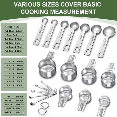 EWFEN measuring spoons with detachable rings enable easy stacking and quick access.