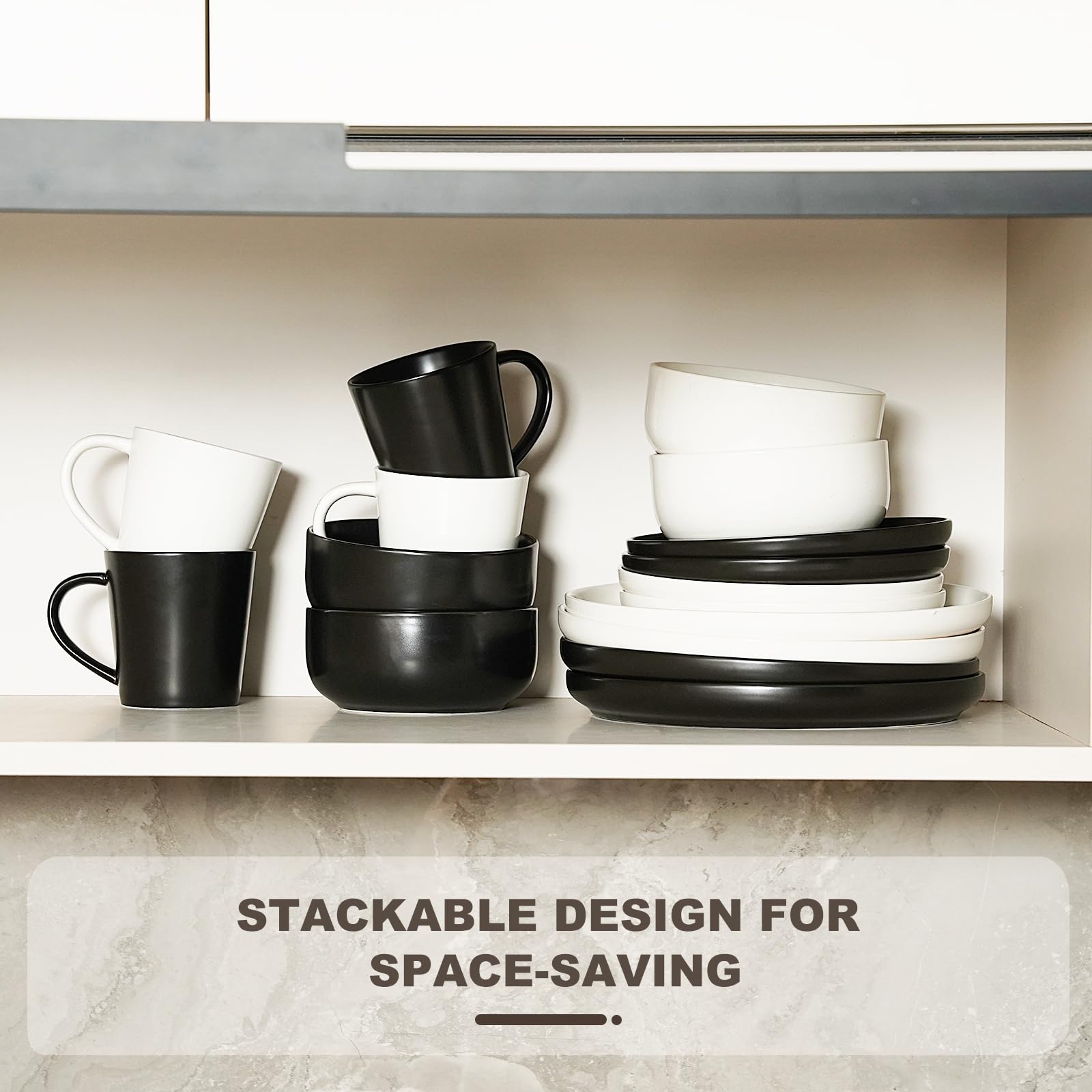 EWFEN microwave safe dinnerware set handles reheats without fuss.