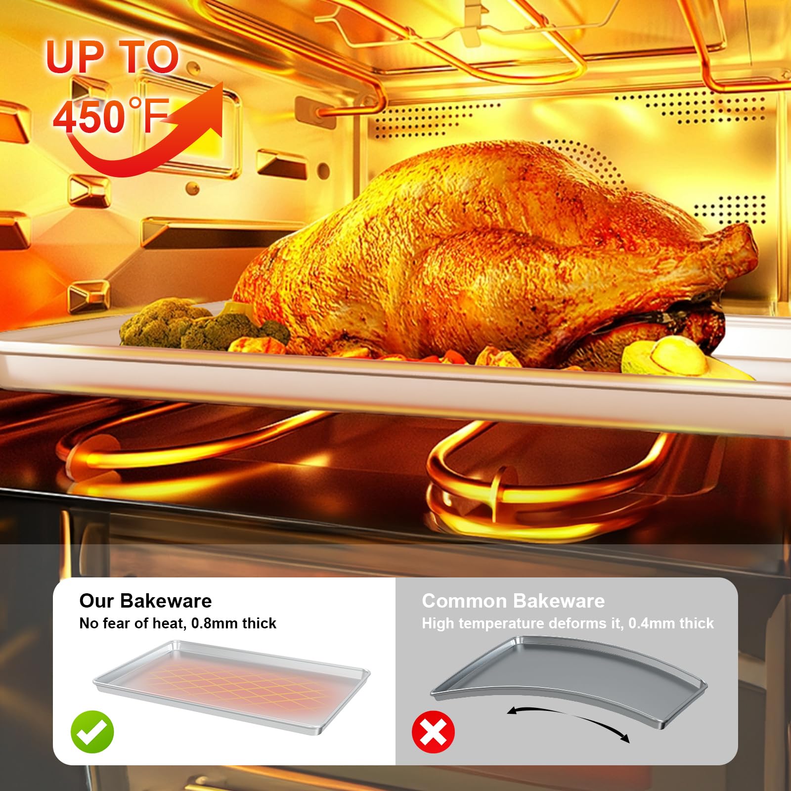 EWFEN mirror-finish baking surface reduces sticking and simplifies release
