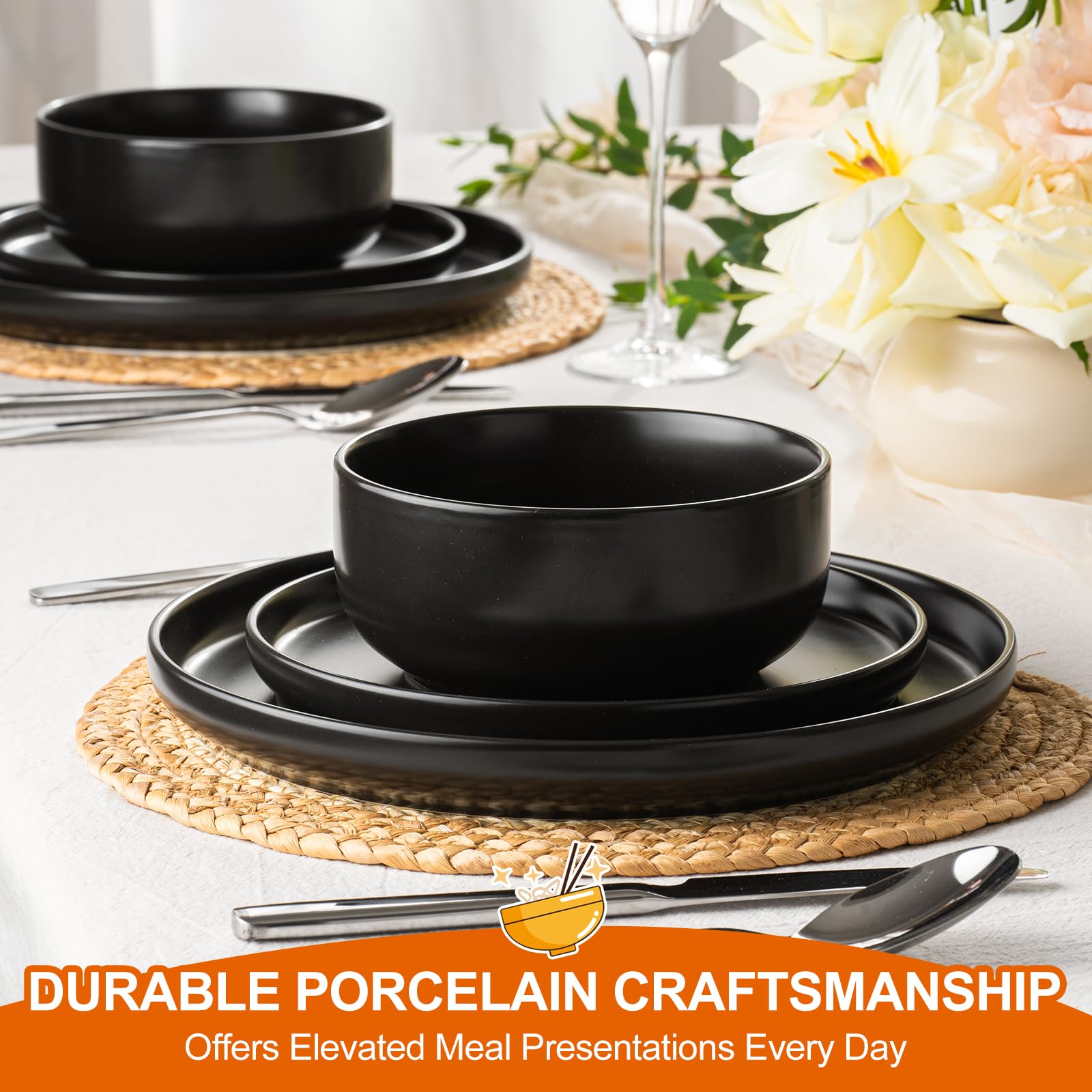 EWFEN 7.87-inch salad plates highlighting sesame speckle decor on a sophisticated surface