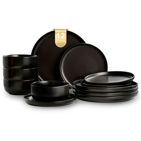 EWFEN 12-piece plates and bowls set shown as a complete dinnerware collection for modern tables