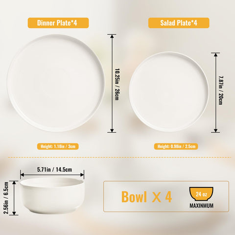 EWFEN stackable dinnerware set for compact storage