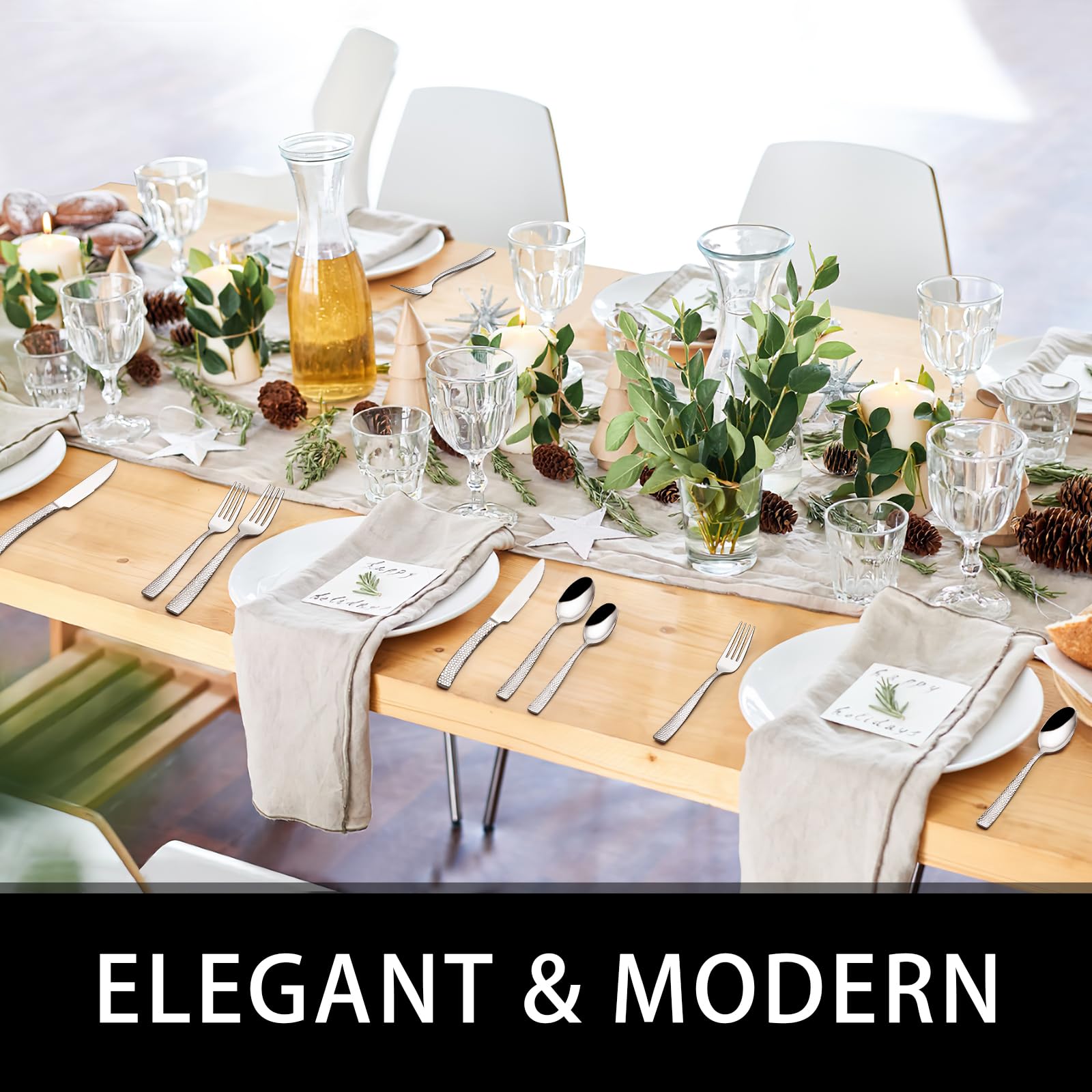 EWFEN rust-resistant, dishwasher-safe flatware for daily use and easy cleanup.