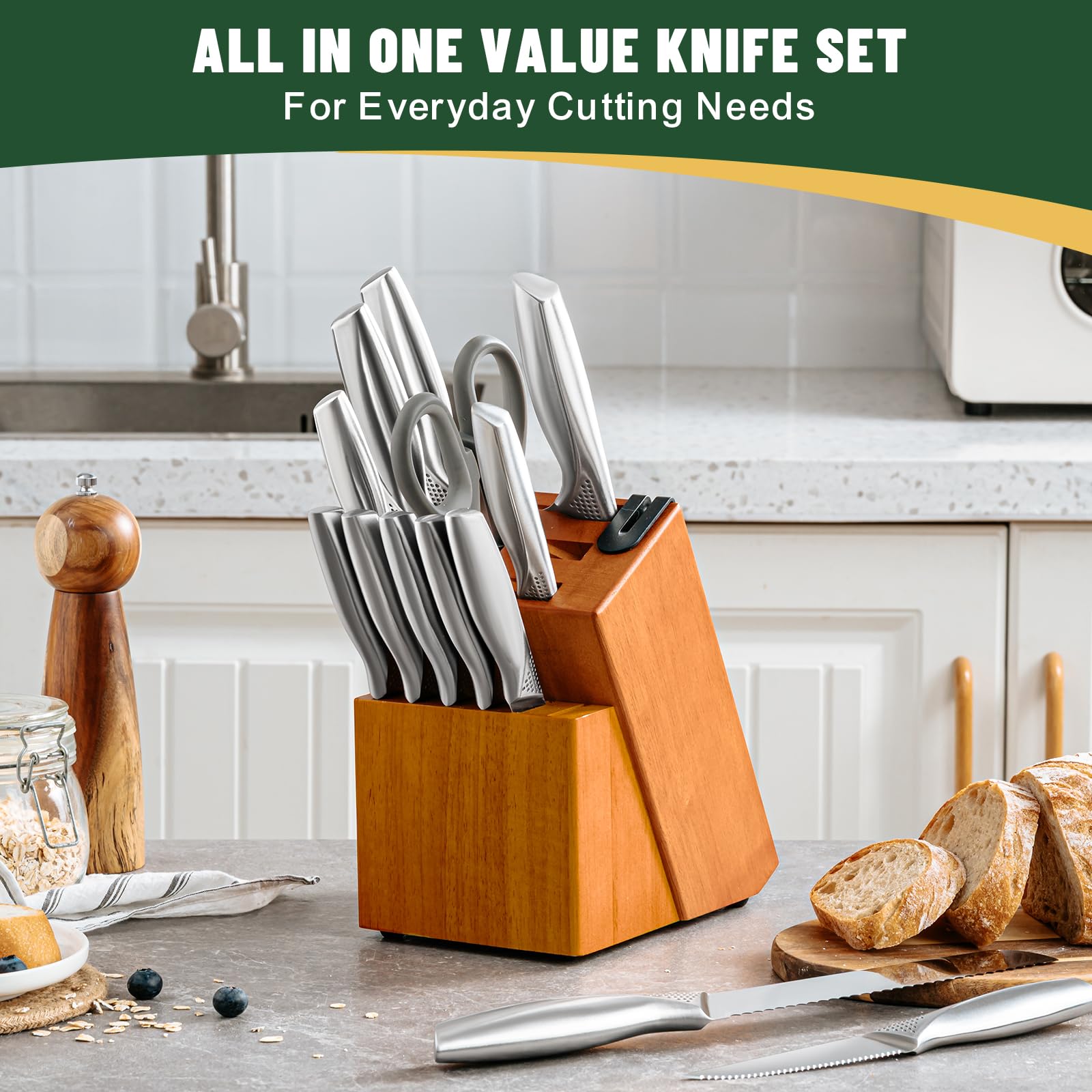 EWFEN 7-inch santoku knife with ergonomic grip for versatile chopping.