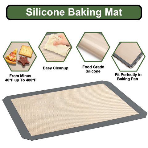 EWFEN silicone baking mat highlights non-stick surface for versatile baking.