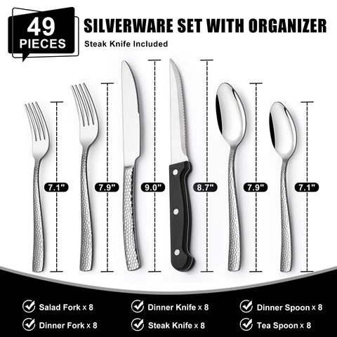 EWFEN stainless steel dinner knives with a mirror-polished finish for elegant meals.