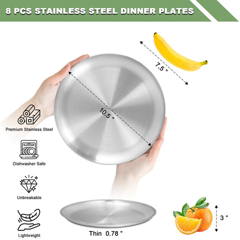 EWFEN stainless steel plate with shatterproof design for outdoor meals.