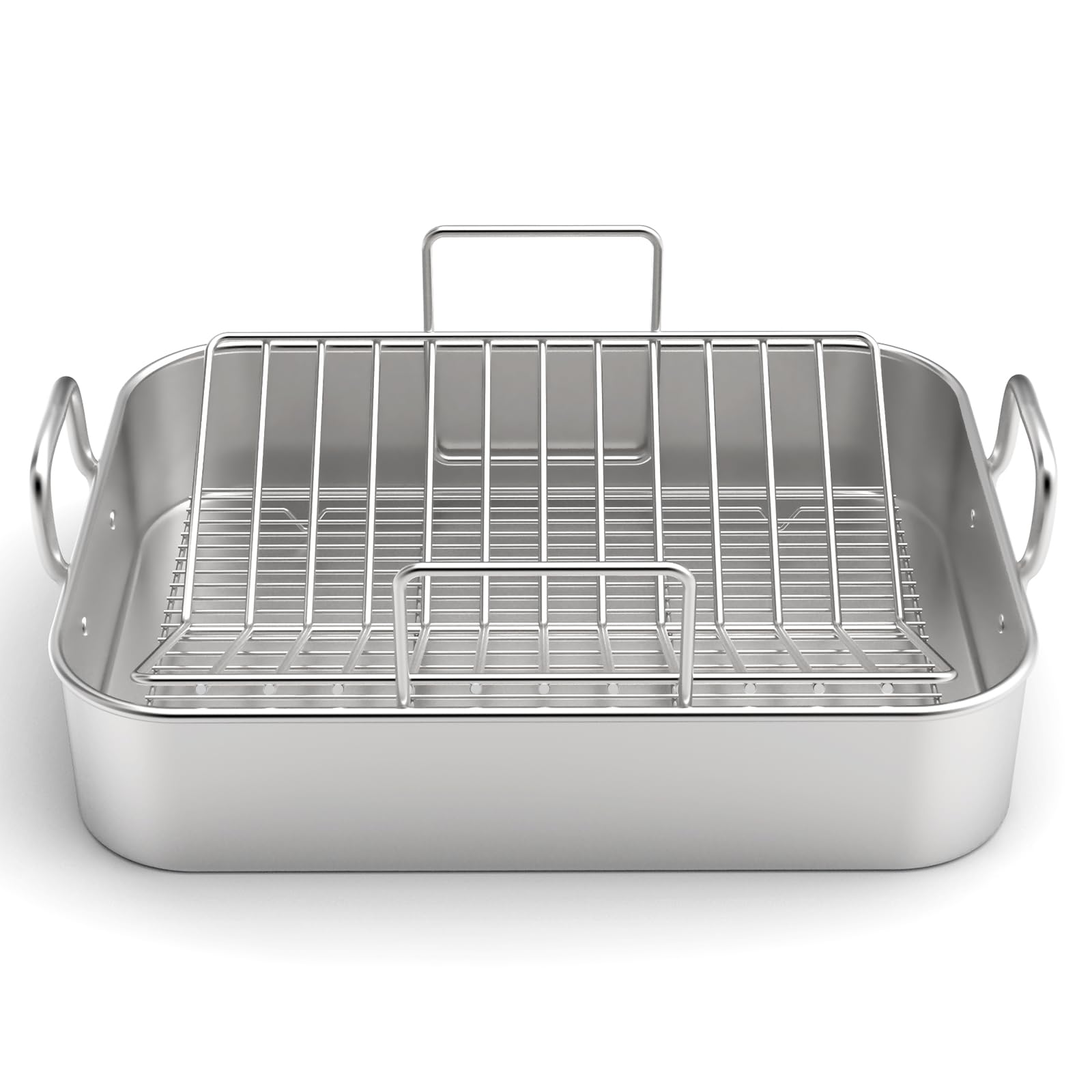 EWFEN stainless steel roasting pan 17x13 with even-browning capability and smooth finish