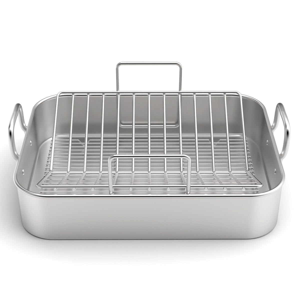 EWFEN stainless steel roasting pan 17x13 with even-browning capability and smooth finish