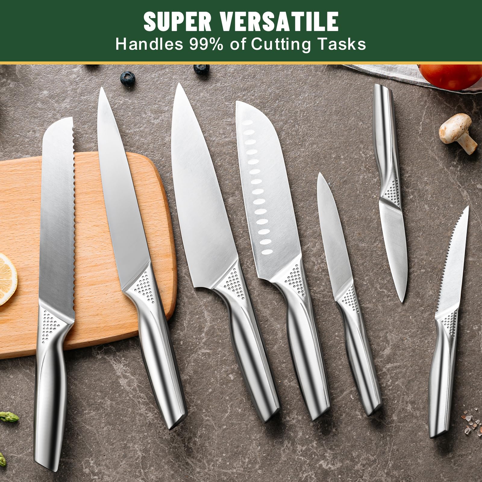 EWFEN 6-piece steak knives set supports family meals and entertaining.