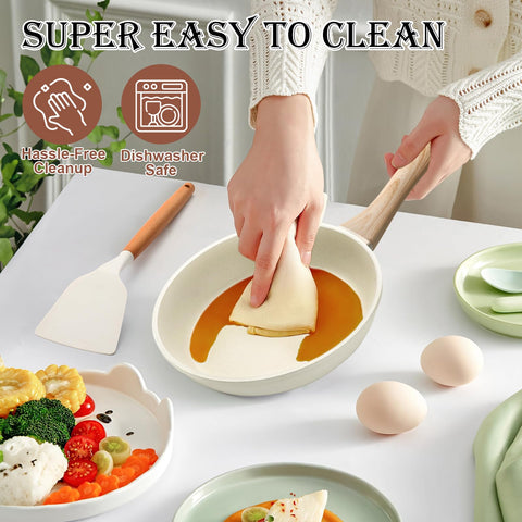 EWFEN utensils and pan protectors included for organized cookware care.