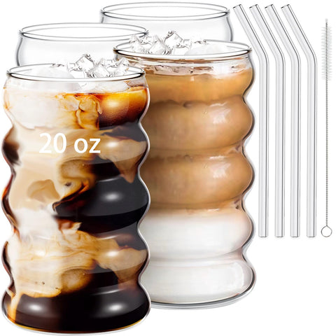 Ework4U 4-pcs 20oz glasses set for iced beverages.