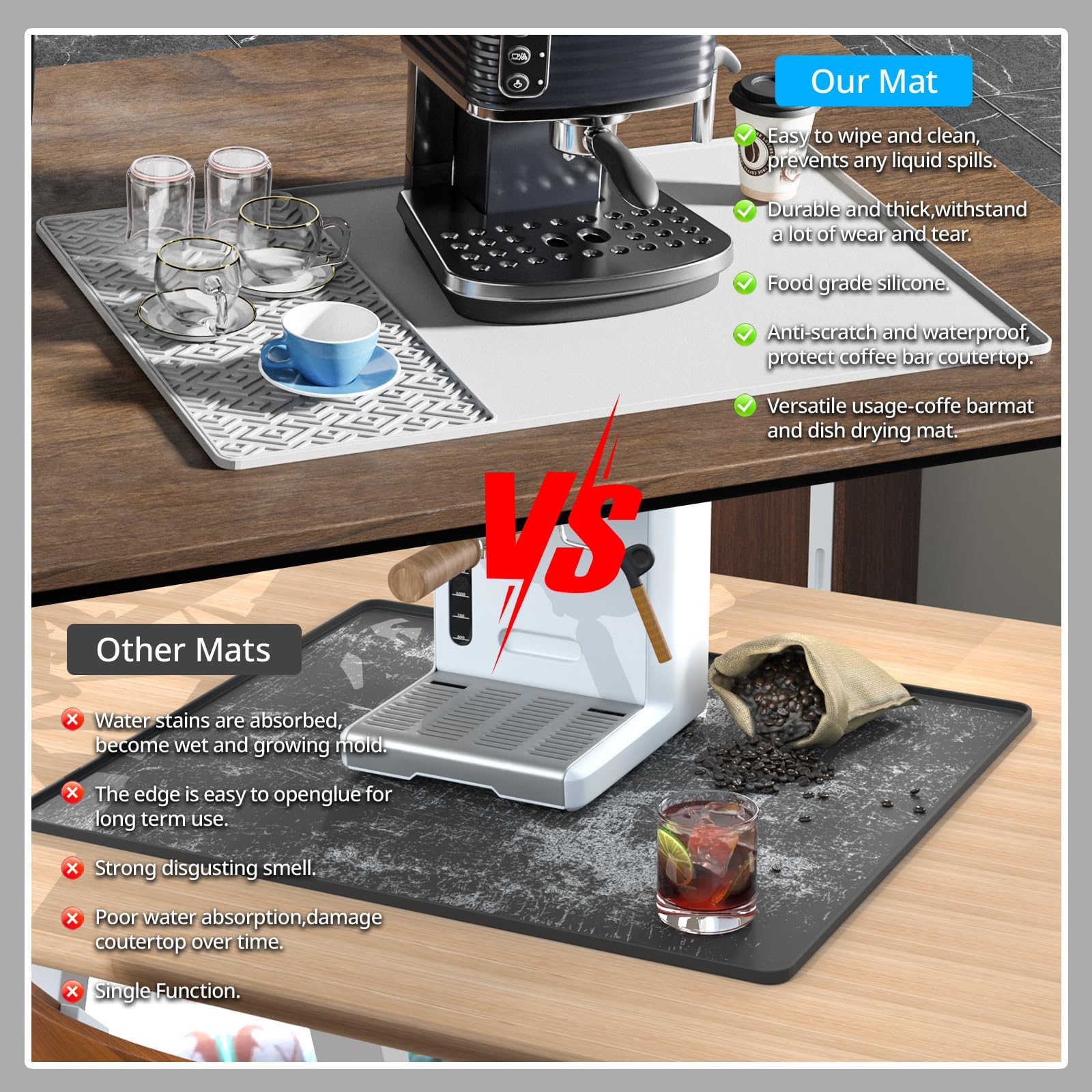 EWX heat-resistant mat guards countertops against hot appliances.