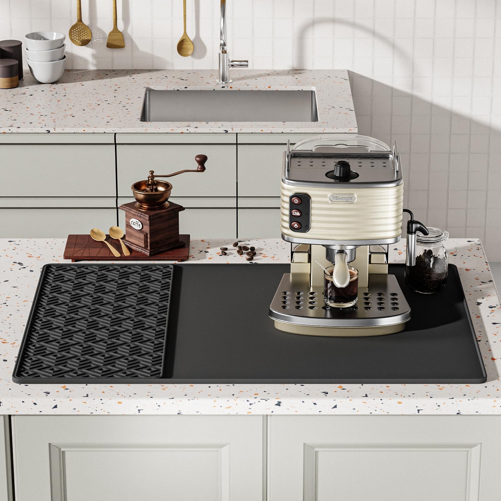 EWX silicone coffee mat detachable drying layer for air drying cups and spoons