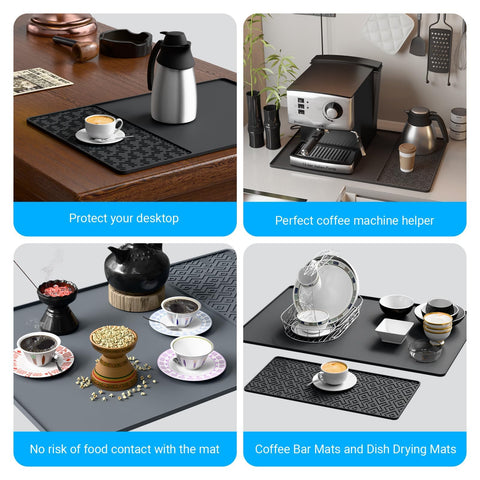 EWX silicone coffee mat easy-clean surface, wipe or rinse after use
