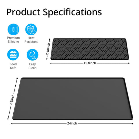 EWX silicone coffee mat with non-slip surface keeps espresso machine steady
