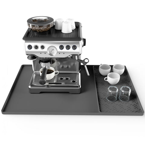 EWX silicone coffee mat top view showing ample workspace for cups and accessories