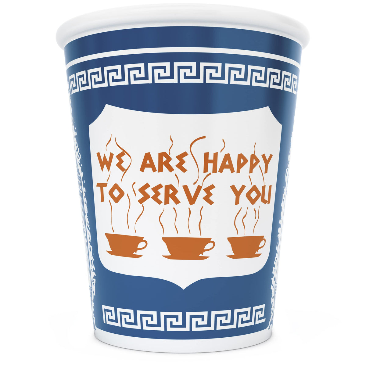 ExceptionLab NYC Greek ceramic cup front view shows reusable coffee option