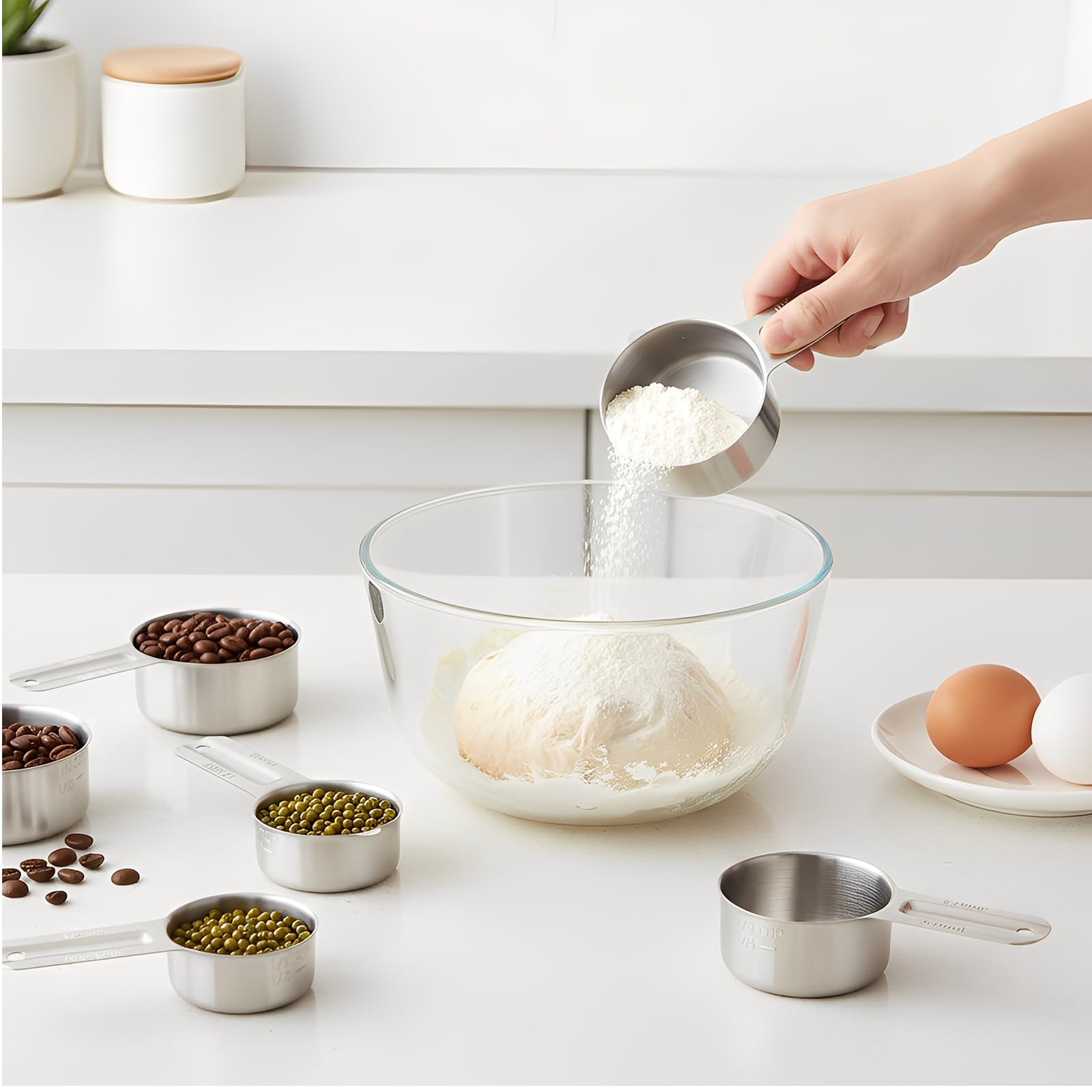 Exclaith measuring cups dishwasher-safe for easy cleanup and hygiene.