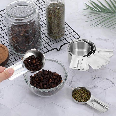 Exclaith measuring cups etched measurements for quick, accurate dosing.