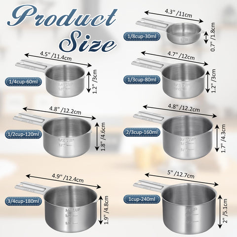 Exclaith measuring cups nesting design saves kitchen space and organizes easily.