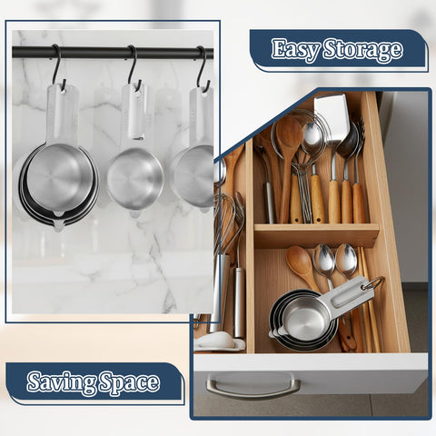 Exclaith measuring cups ring hanger keeps tools within reach.