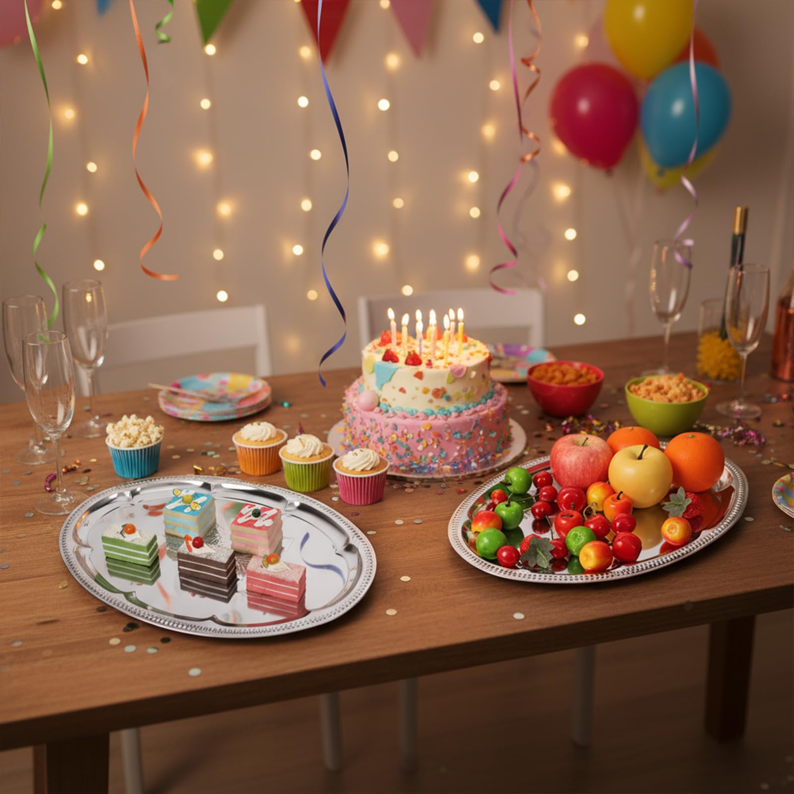 Exclaith versatile trays for food, drinks, or small items at home