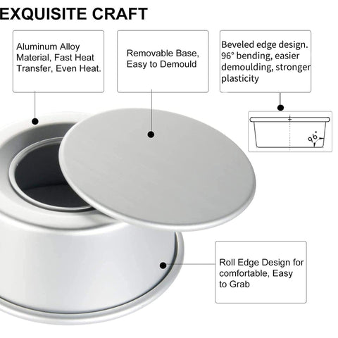 EXGOX removable bottom design simplifies cake removal and cleanup.
