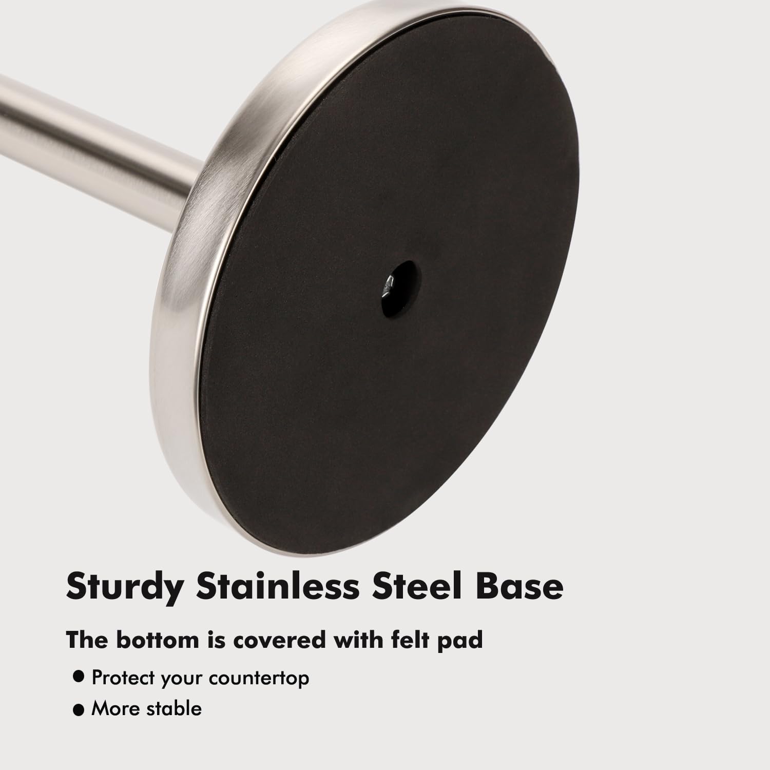 Exilon kitchen countertop paper towel holder stand blends style with practical utility.