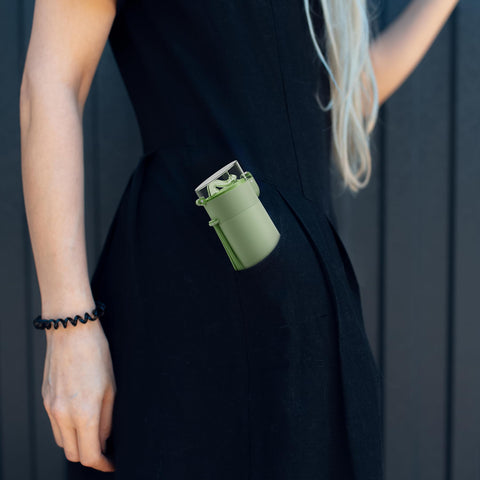 Exllena pocket-friendly bottle fits bag or backpack