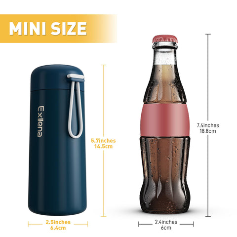Exllena bottle dark blue with carry handle enables easy portability in bags.