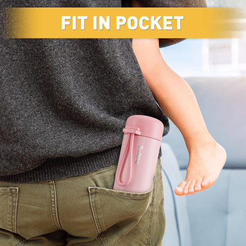 Exllena compact bottle fits in a backpack for travel