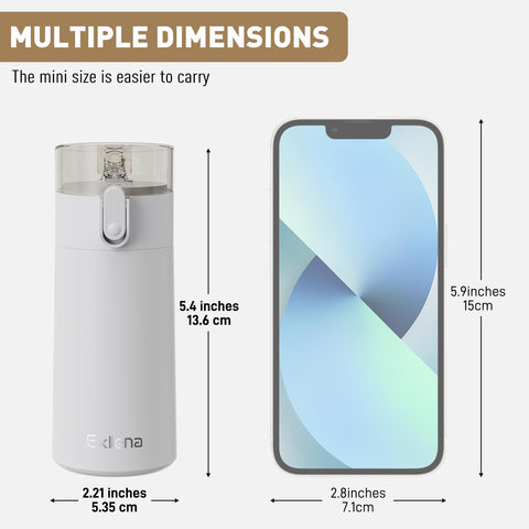 Exllena compact water bottle shows a built-in silicone handle for easy carrying.