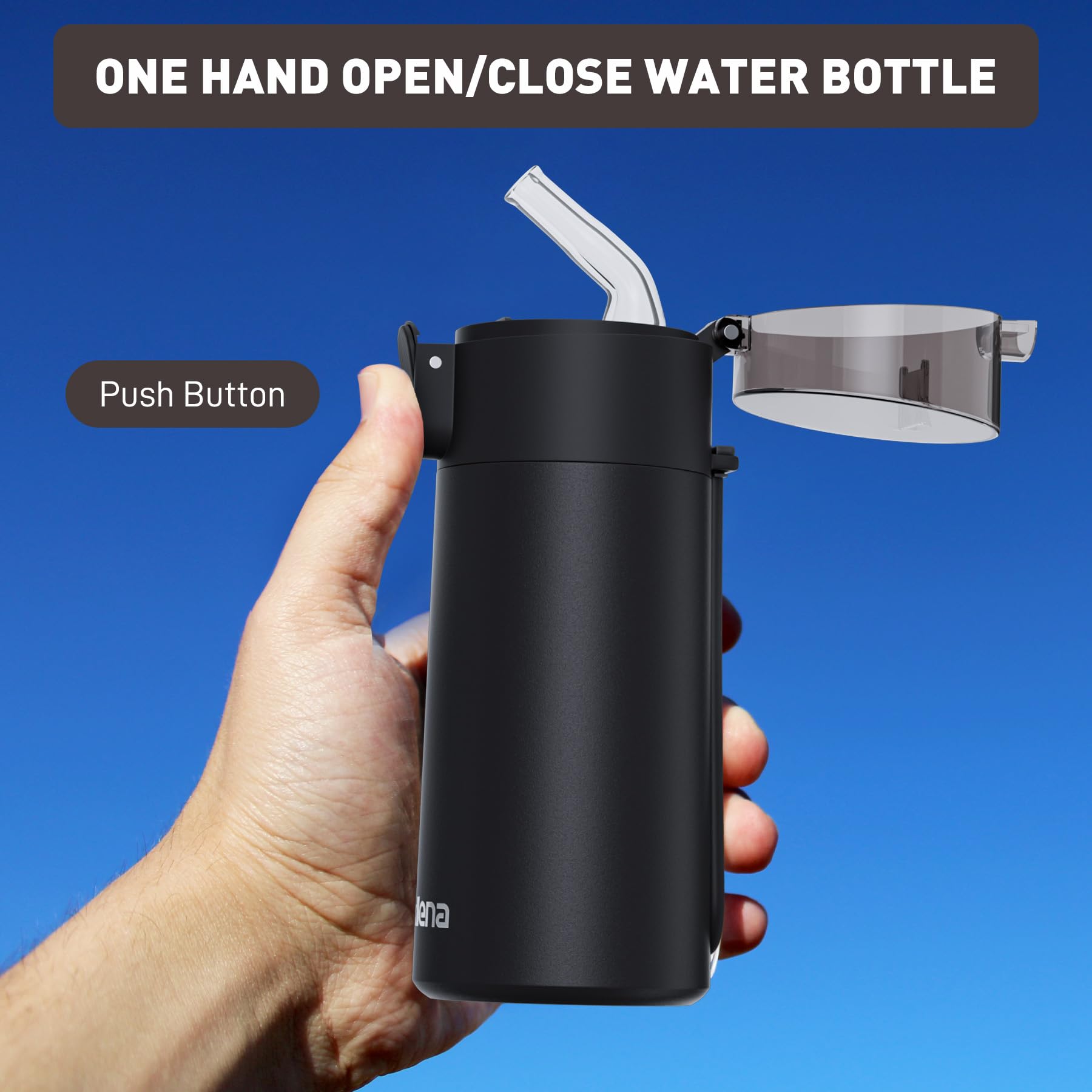 Exllena double-walled stainless steel maintains hot or cold beverages for hours.