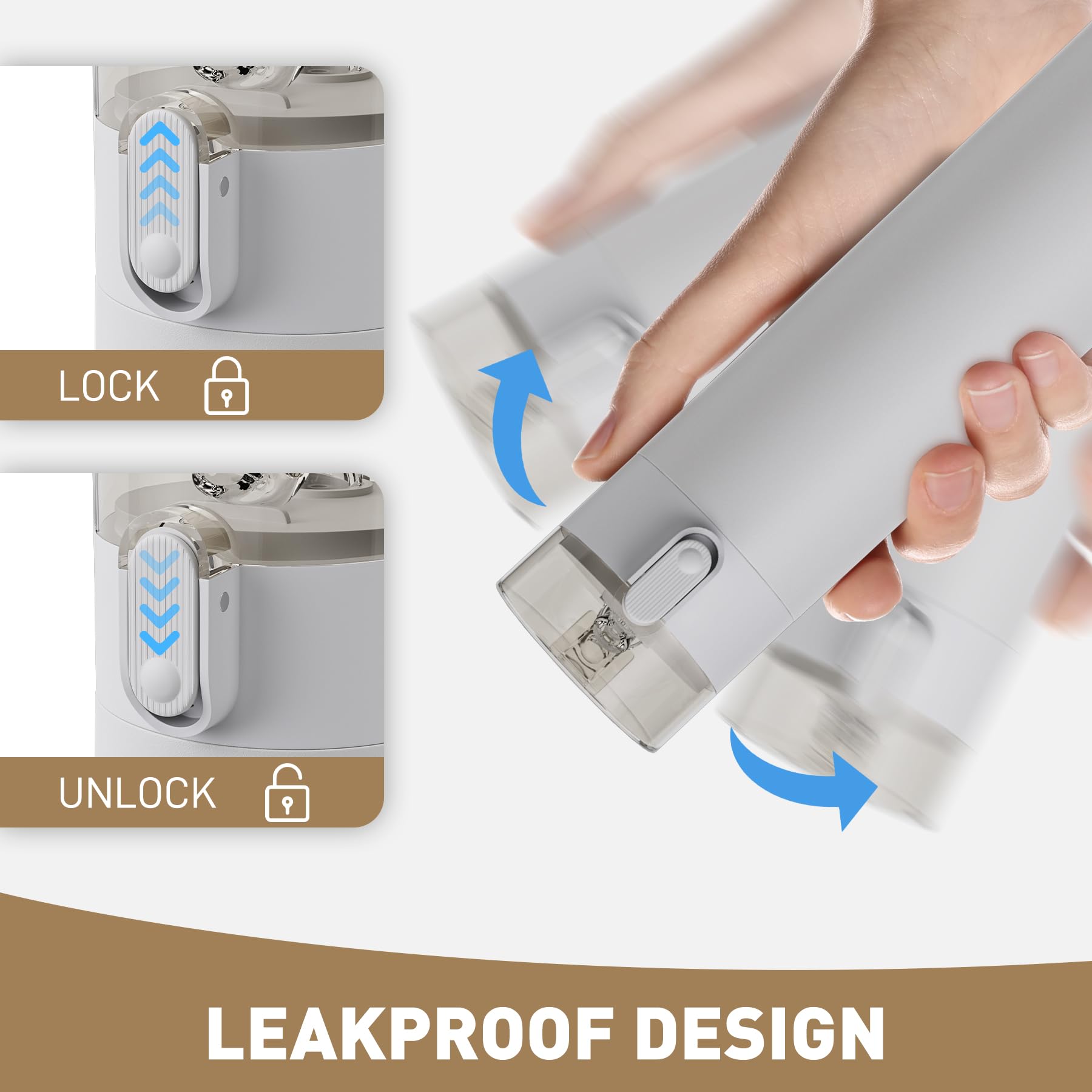 Exllena leak-proof locking lid prevents spills during activities.