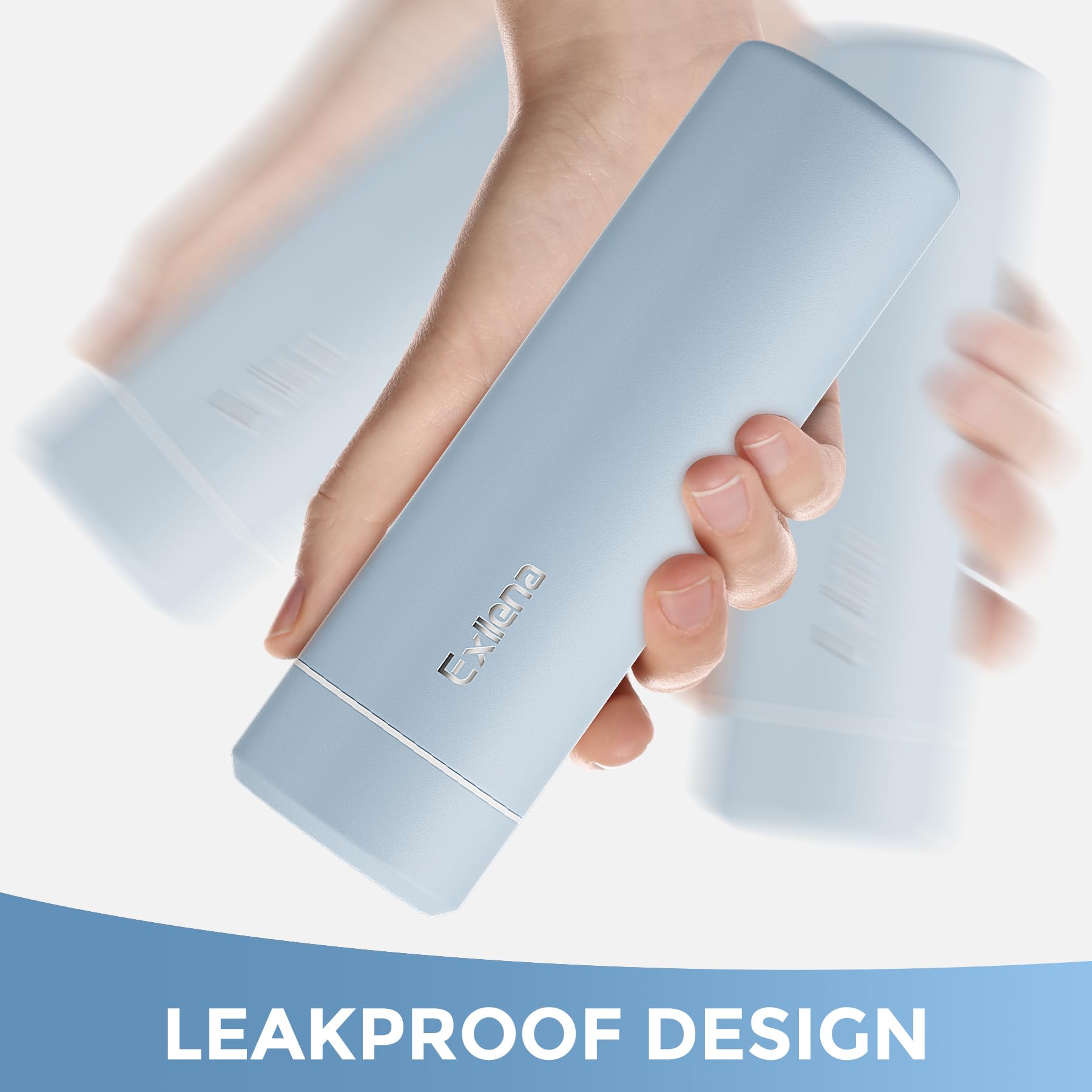 Exllena compact mini bottle demonstrates portability for purse and bag carry.