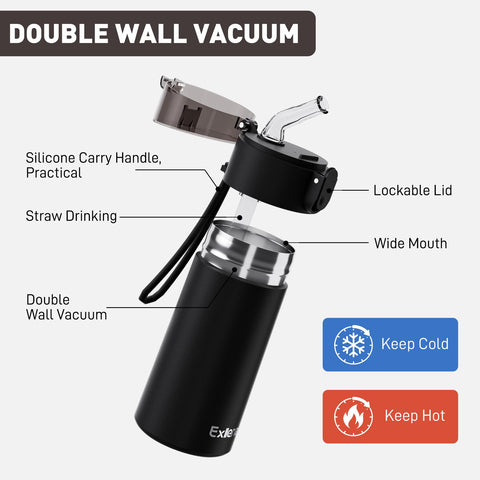 Exllena one-hand design bottle offers easy access while commuting or staying active.