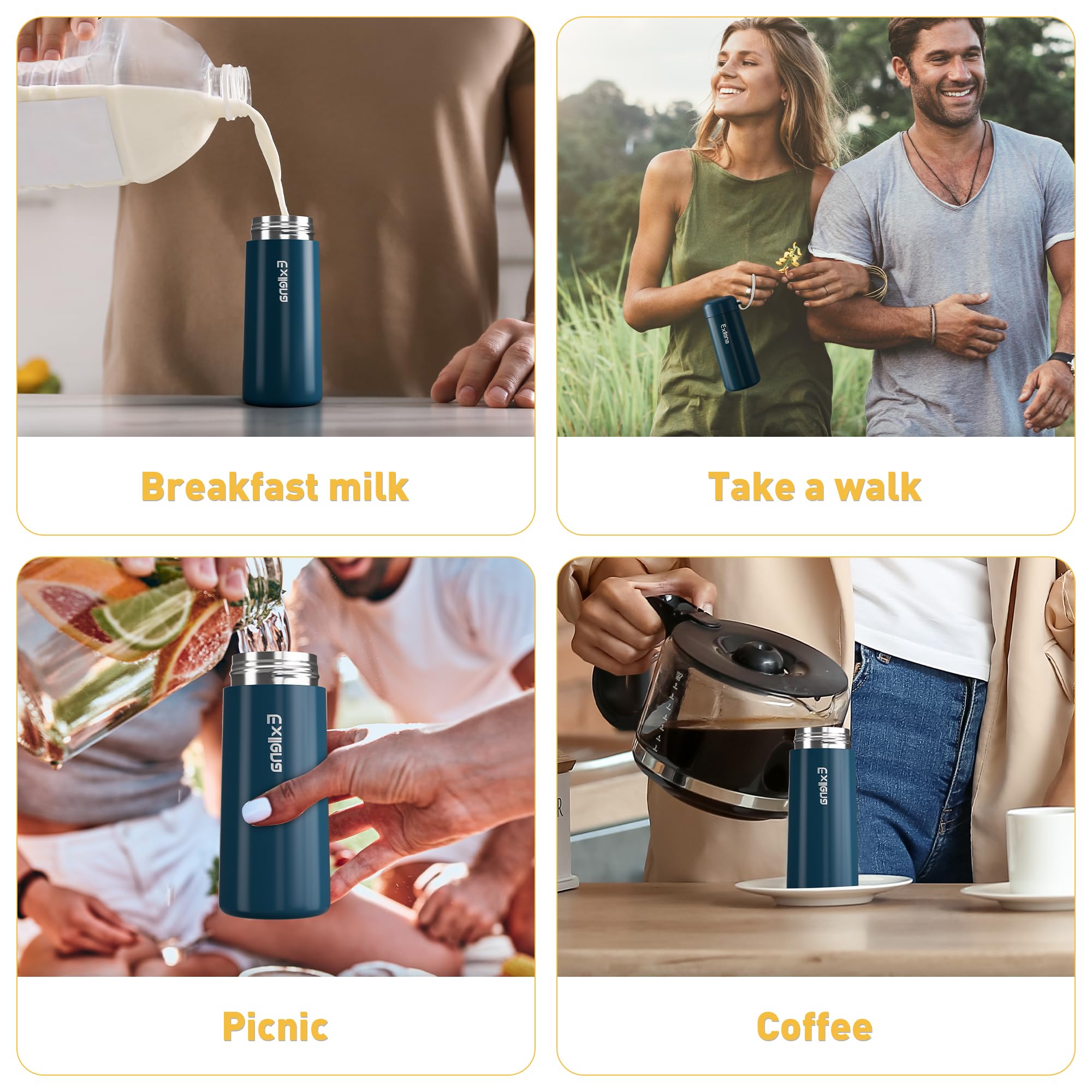 Exllena small bottle fits handbags for on-the-go sipping.