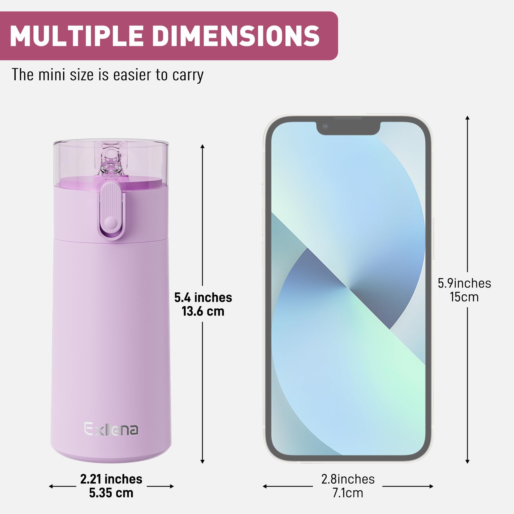 Exllena small bottle with one-hand open design for quick sips on the go.
