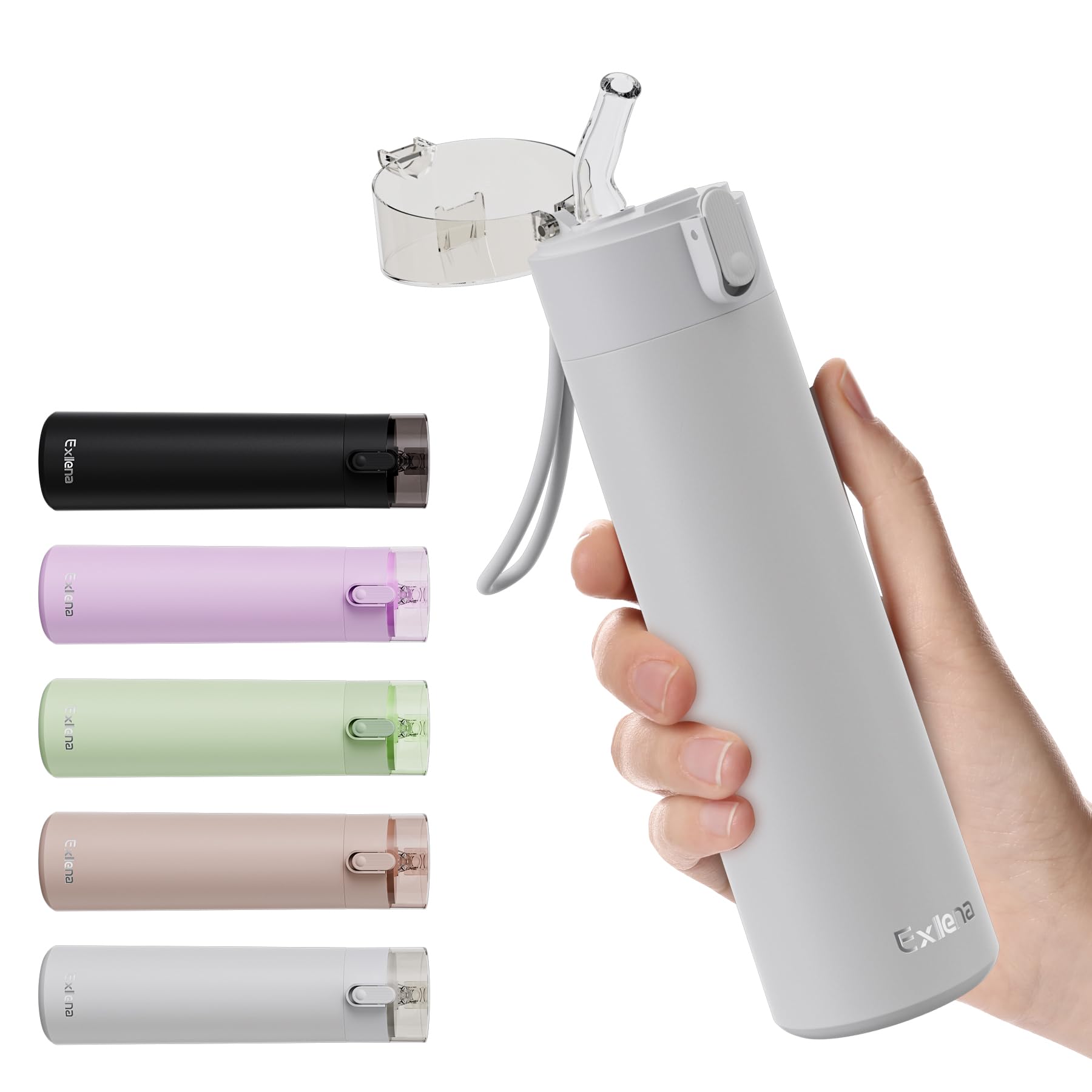 Exllena small travel bottle with straw for on-the-go hydration.