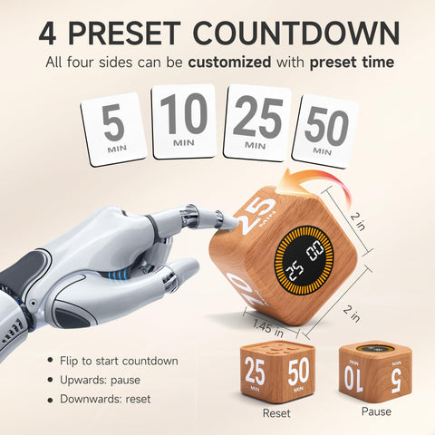 Exlliy cube timer on workstation shows clear progress for tasks