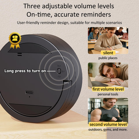 Exlliy timer mounted on metal surface for hands-free kitchen timing.