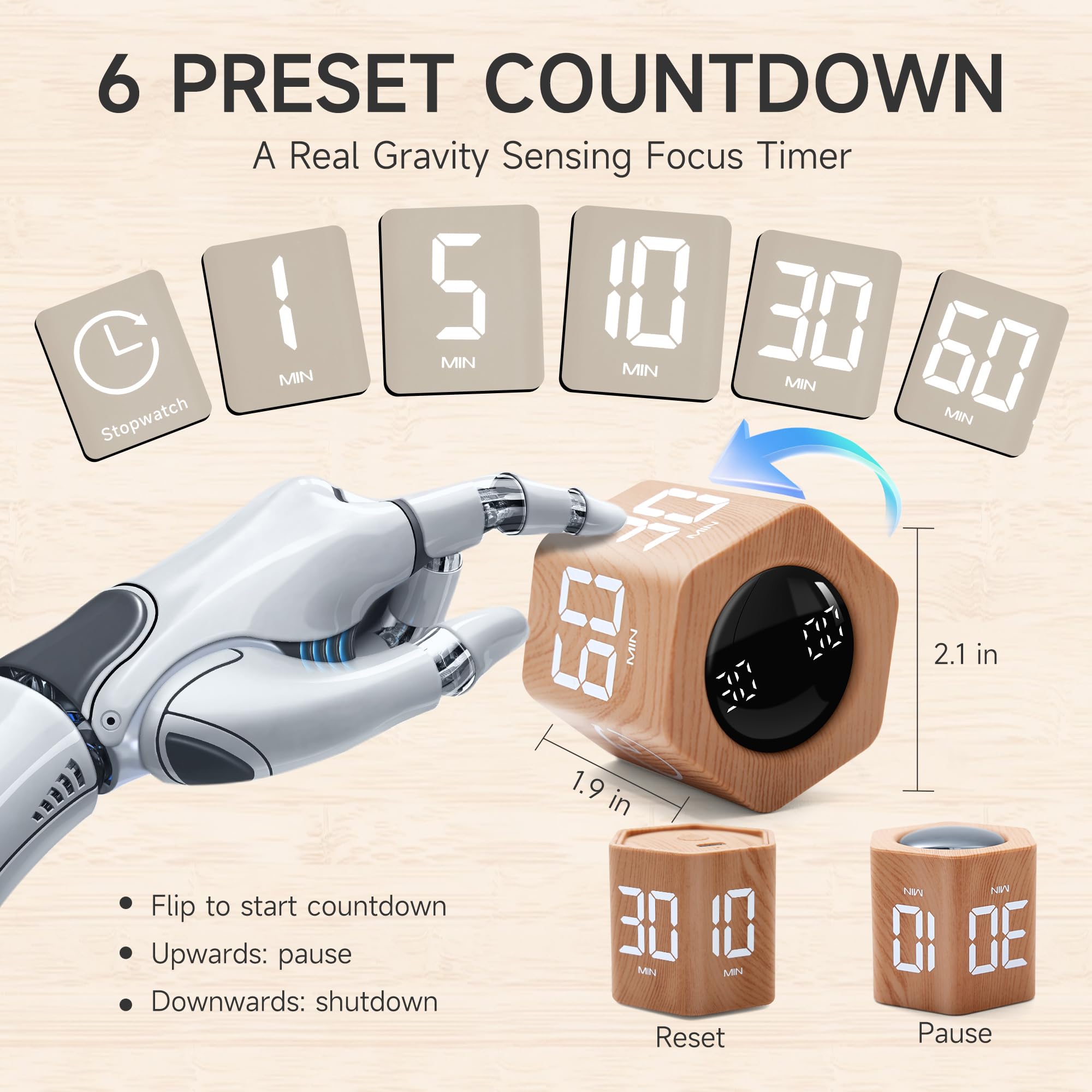 Exlliy productivity timer with bright display for clear classroom visibility